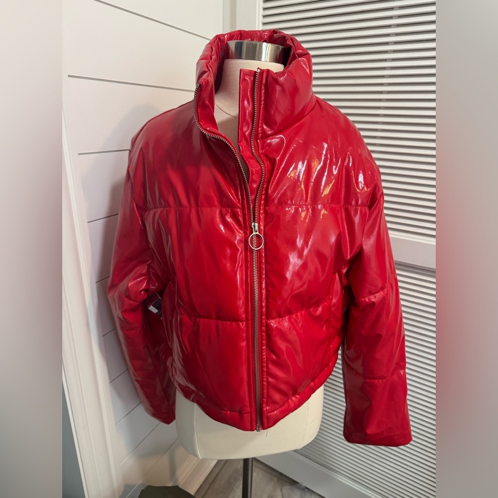 Love Tree Faux Leather Jacket - Large